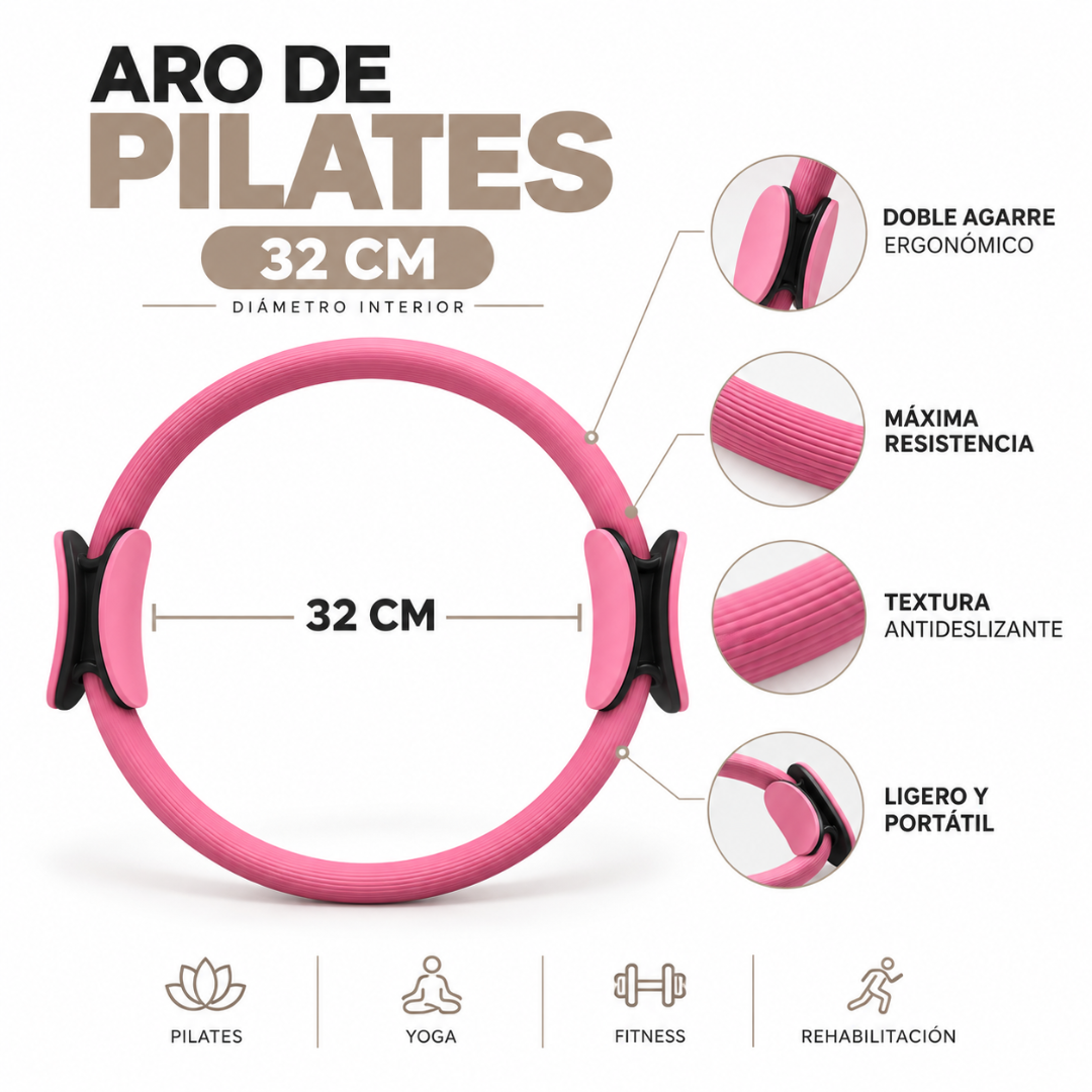 Aro de Pilates Yoga Fitnes Rosa