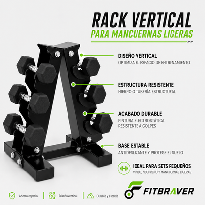 RACK PARA MANCUERNAS HEXAGONALES DE 3 NIVELES