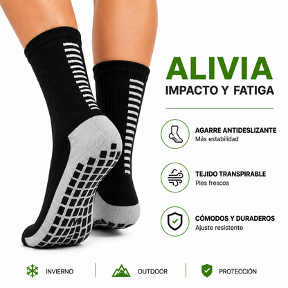 Pack 12 Calcetines Deportivos Antideslizante Largos con Grip Futbol