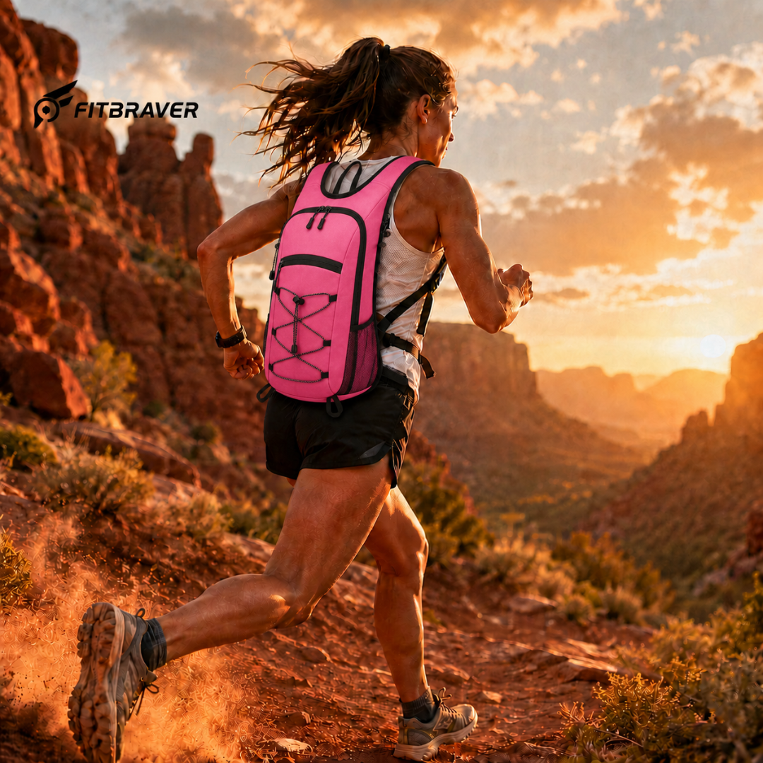 Mochila Hidratación Camelback Trekking+bolsa De Agua Tpl Gris rosa