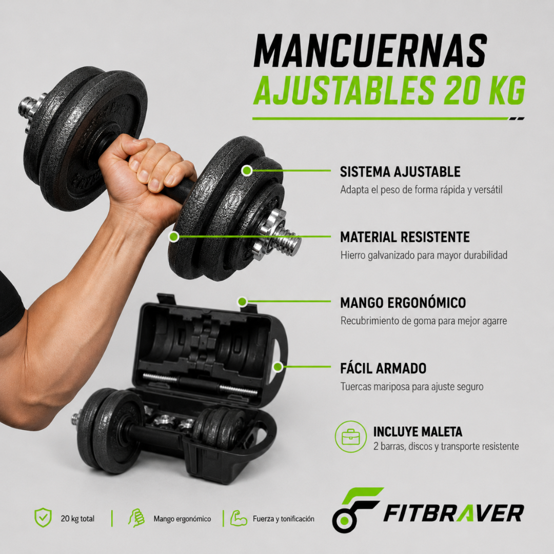 SET DE MANCUERNAS 20KG HIERRO