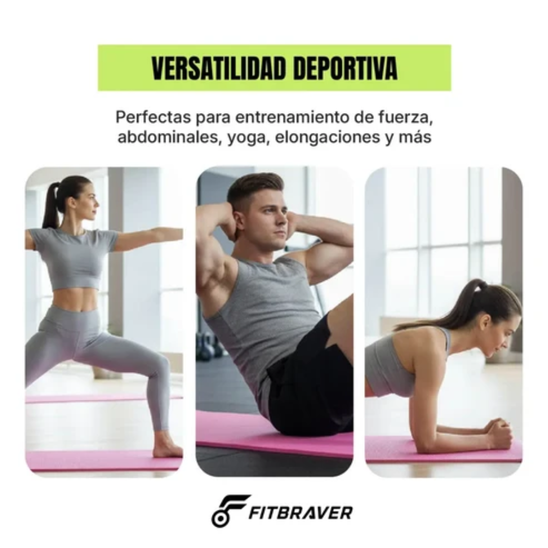 Mat de Yoga 10mm Grueso Colchoneta Pilates Antideslizante NBR Rosa