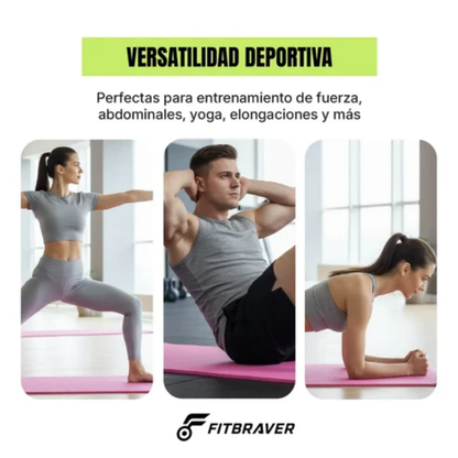 Mat de Yoga 10mm Grueso Colchoneta Pilates Antideslizante NBR Rosa