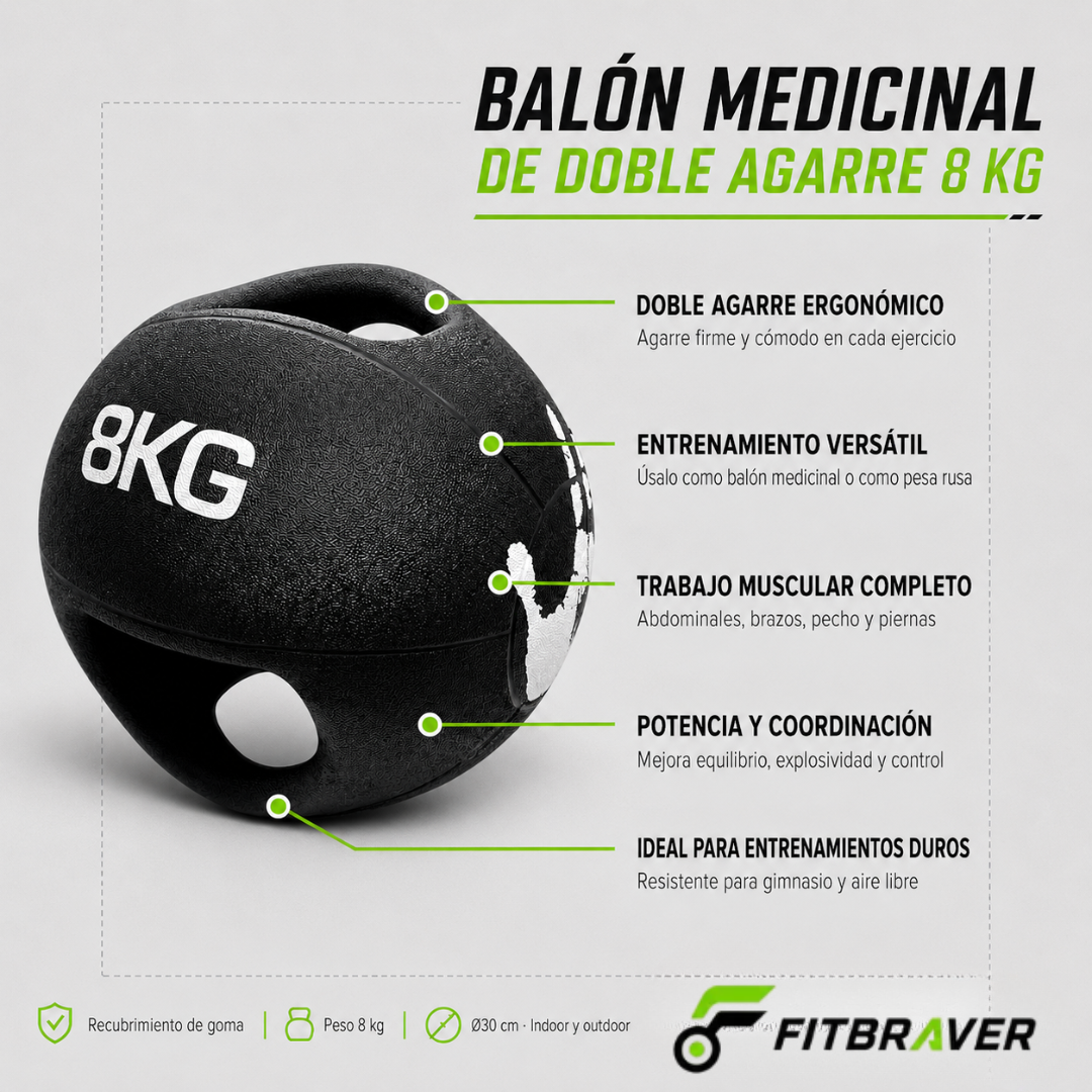 BALÓN MEDICINAL 8KG CON AGARRE