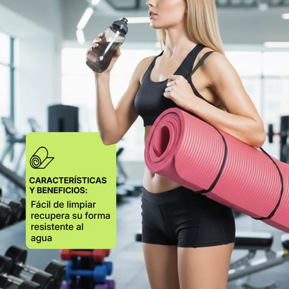 Mat de Yoga 15mm Grueso Colchoneta Pilates Antideslizante NBR Rosa
