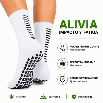 Pack 12 Calcetines Deportivos Largos Antideslizantes con Grip Futbol