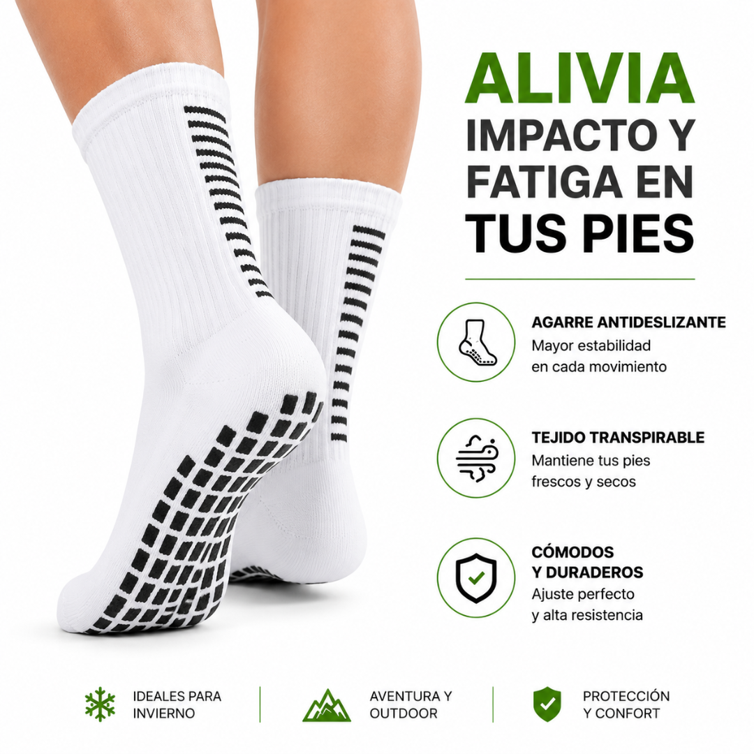 Pack 12 Calcetines Deportivos Largos Antideslizantes con Grip Futbol