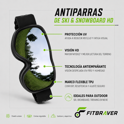 Lentes Antiparra Para la Nieve Con Filtro UV400 Anti empañante