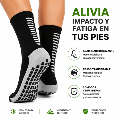 Pack 12 Calcetines Deportivos Antideslizante Largos con Grip Futbol