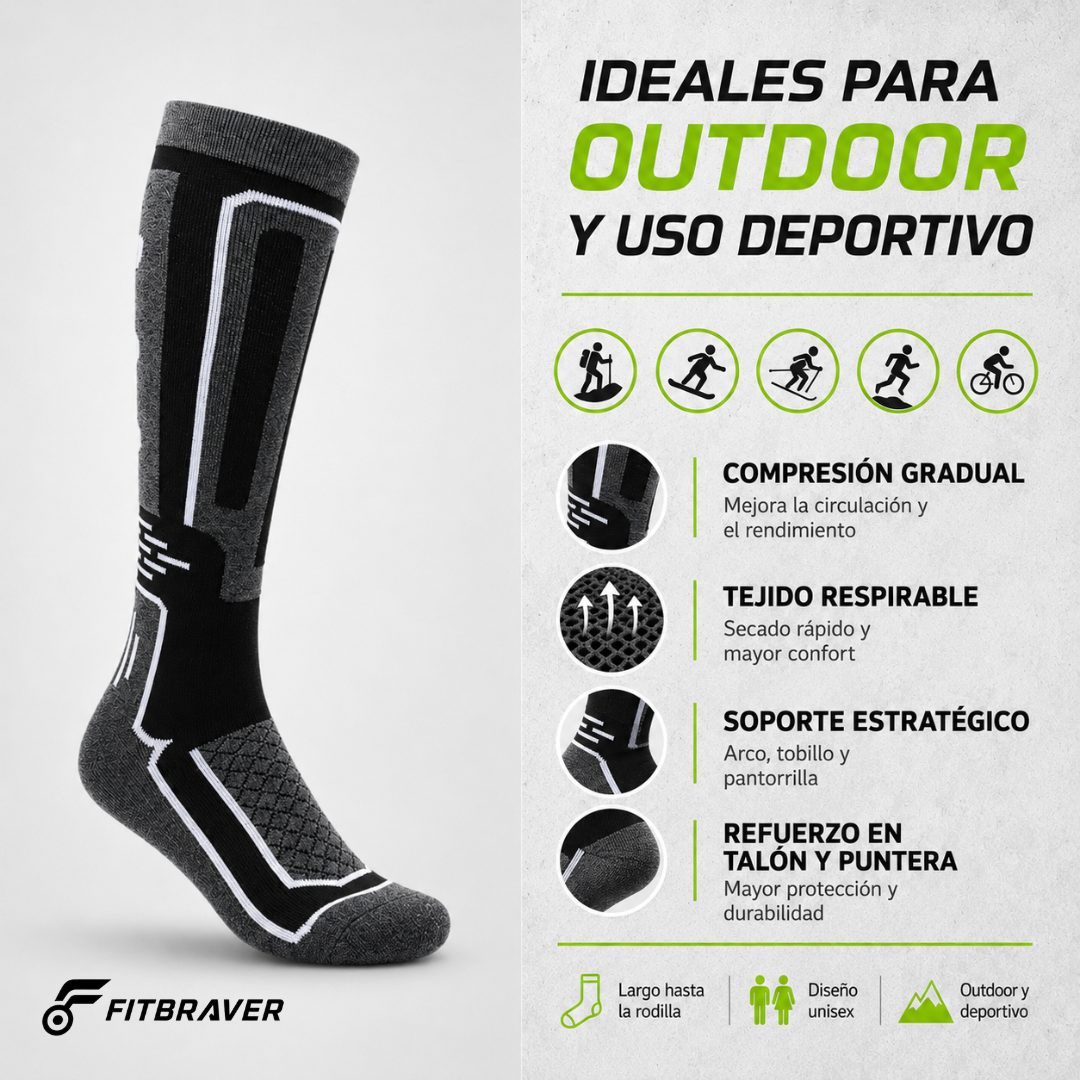 Celcetines Térmicos Largos Ski Snowboard Trekking Unisex