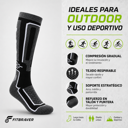 Celcetines Térmicos Largos Ski Snowboard Trekking Unisex