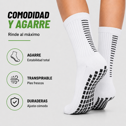 Pack 12 Calcetines Deportivos Largos Antideslizantes con Grip Futbol