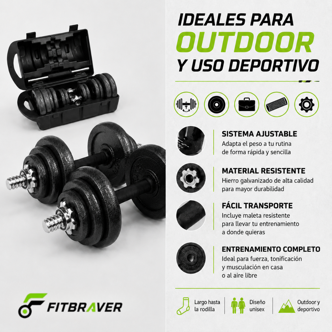 SET DE MANCUERNAS 20KG HIERRO