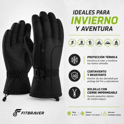 Guantes De Esqui Ciclismo Térmicos Impermeable Con Bolsillo