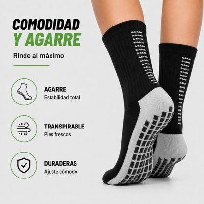 Pack 12 Calcetines Deportivos Antideslizante Largos con Grip Futbol