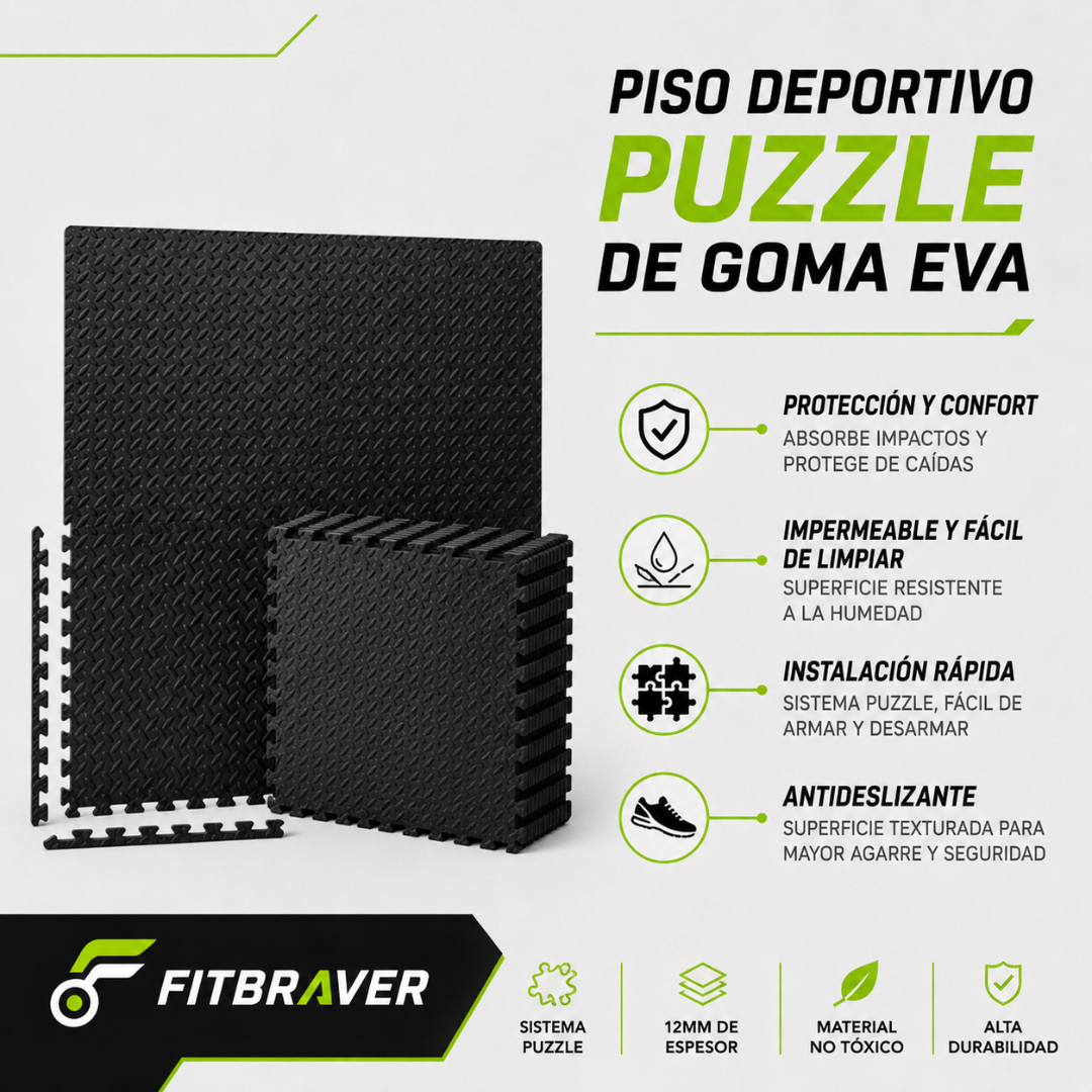 Pack 6 Unidad Piso Deportivo Goma Eva Alfombra Tatami 60x60