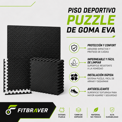 Pack 6 Unidad Piso Deportivo Goma Eva Alfombra Tatami 60x60