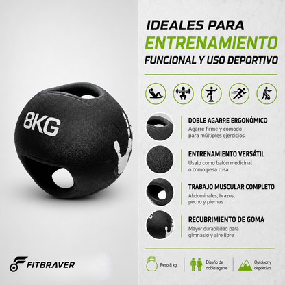 BALÓN MEDICINAL 8KG CON AGARRE