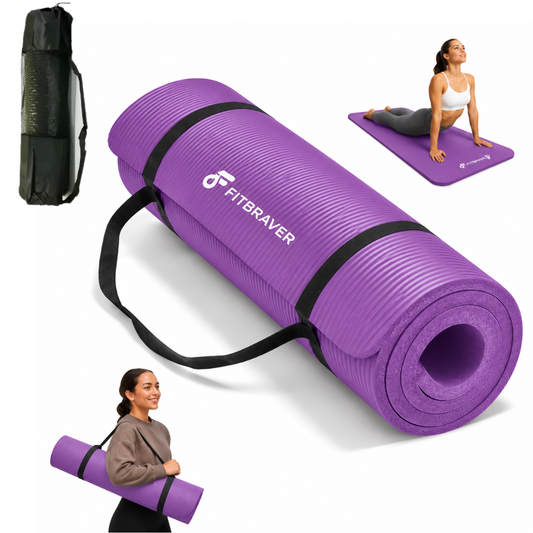 Mat de Yoga 10mm Grueso Colchoneta Pilates Antideslizante NBR Lila