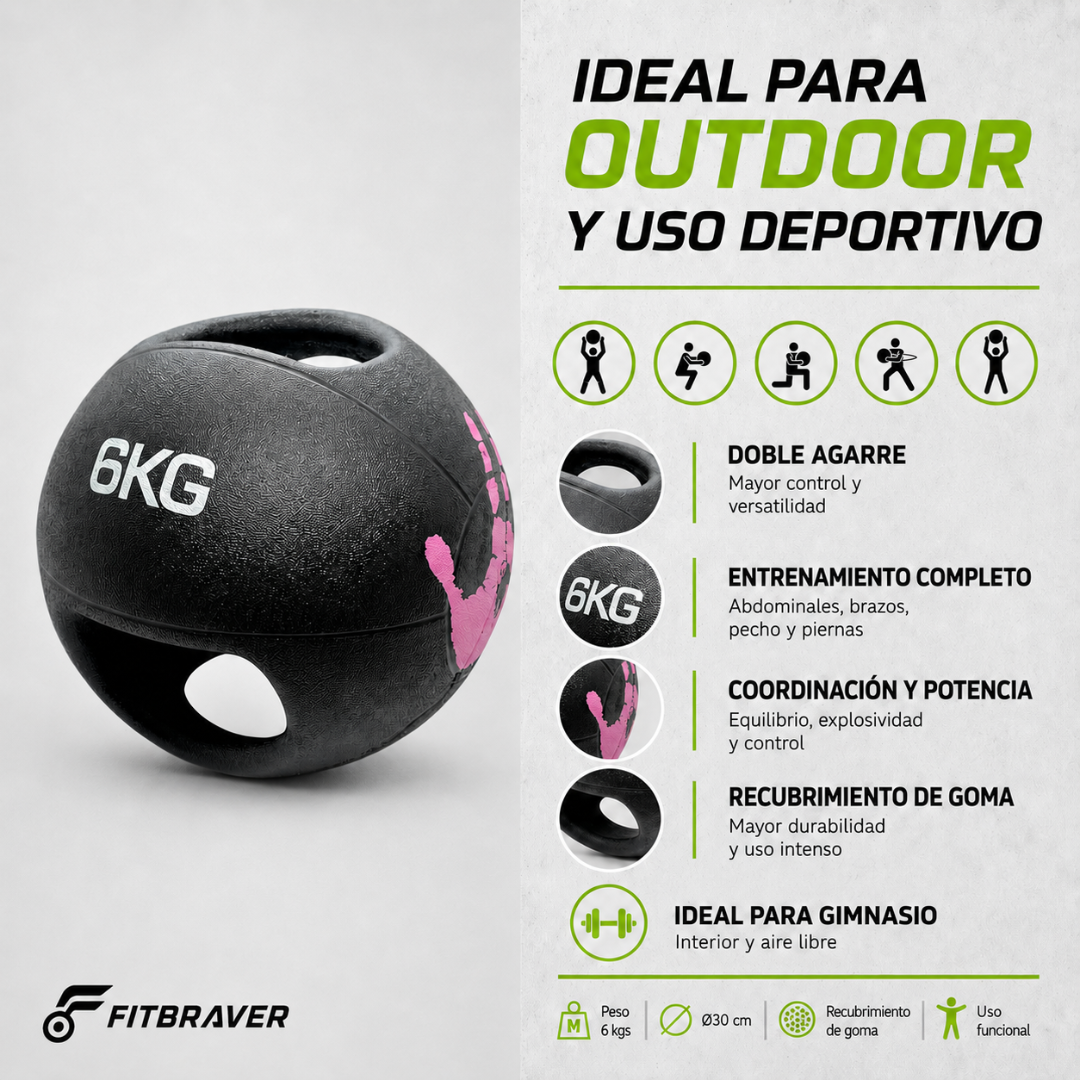BALÓN MEDICINAL 6 KG CON AGARRE
