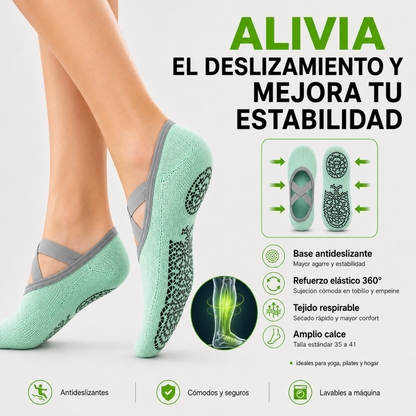 Pack 6 Pares de Calcetines Antideslizantes Yoga Ballet Pilates Set Cortos