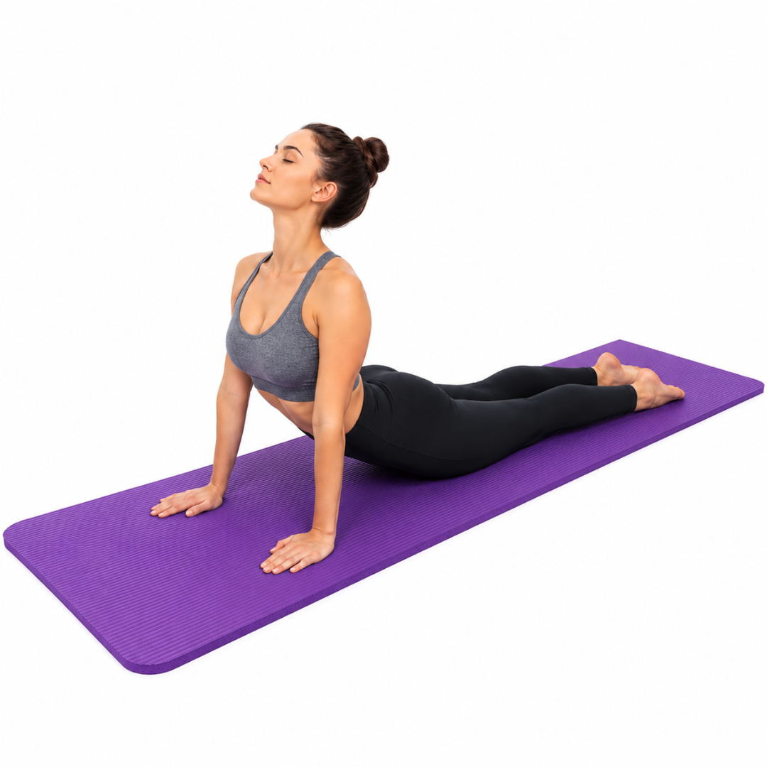 Mat de Yoga 15mm Grueso Colchoneta Pilates Antideslizante NBR Lila