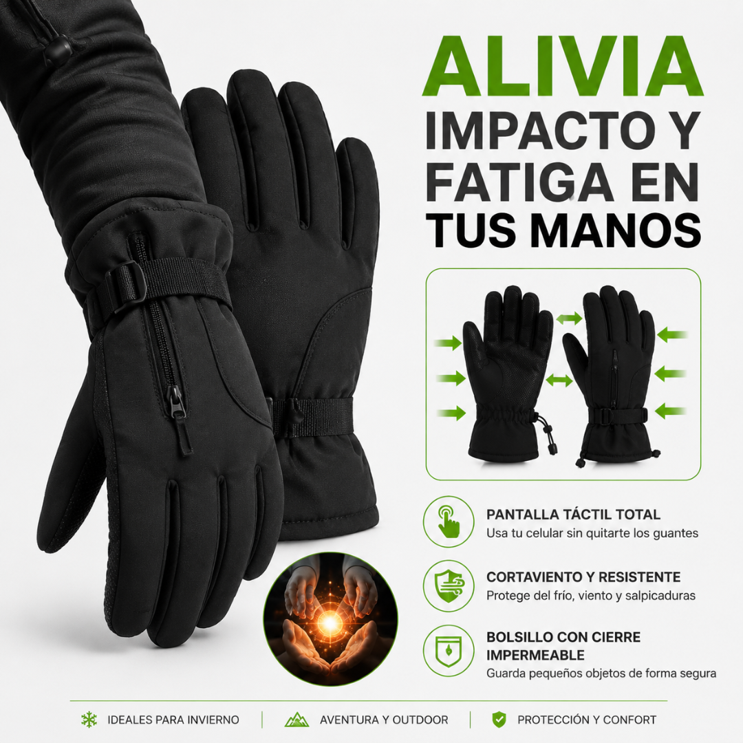 Guantes De Esqui Ciclismo Térmicos Impermeable Con Bolsillo