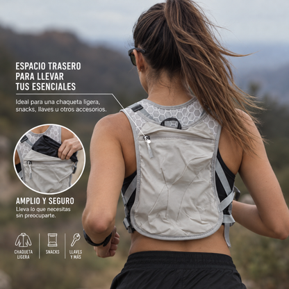 Chaleco Running Bolso Bicicleta Mochila Trail Senderismo Blanco