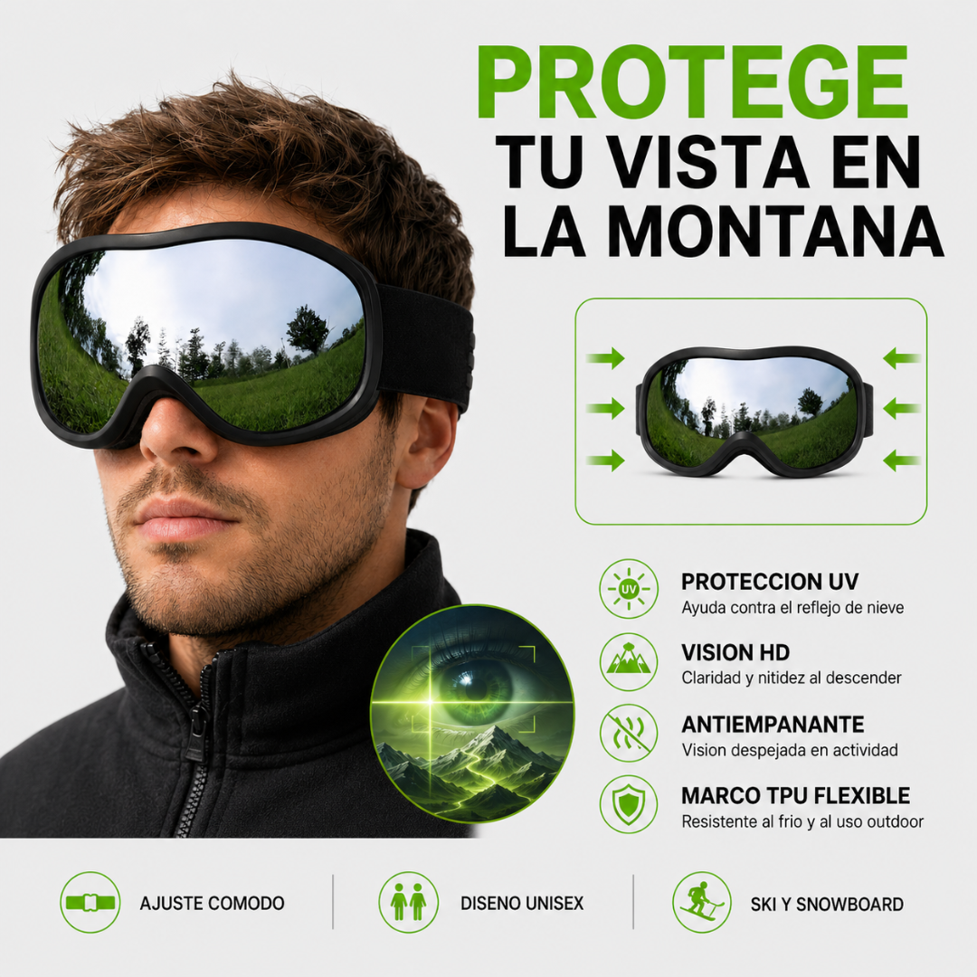 Lentes Antiparra Para la Nieve Con Filtro UV400 Anti empañante