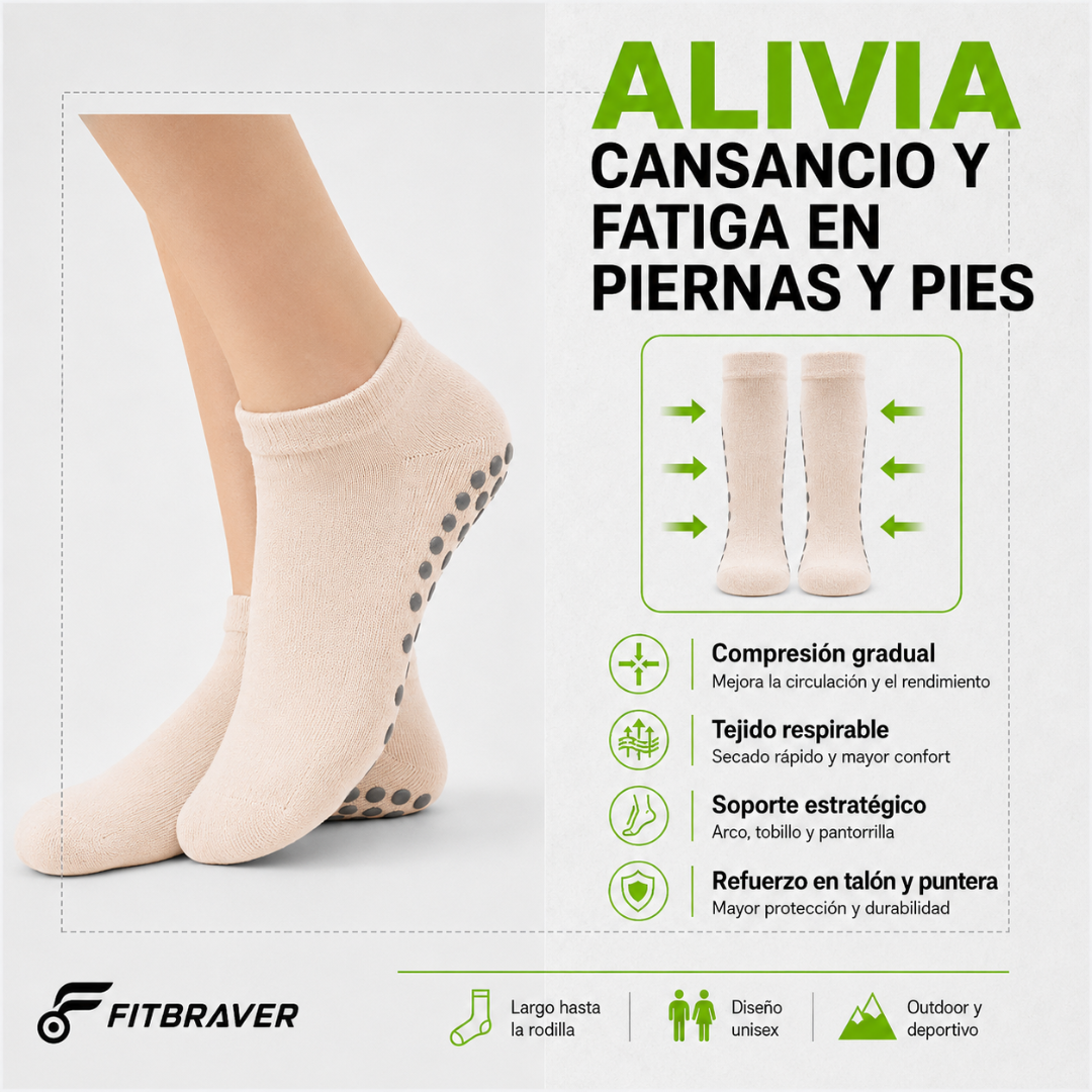 Pack 6 Pares Calcetines Antideslizantes Cortos Al Tobillo Yoga Pilates