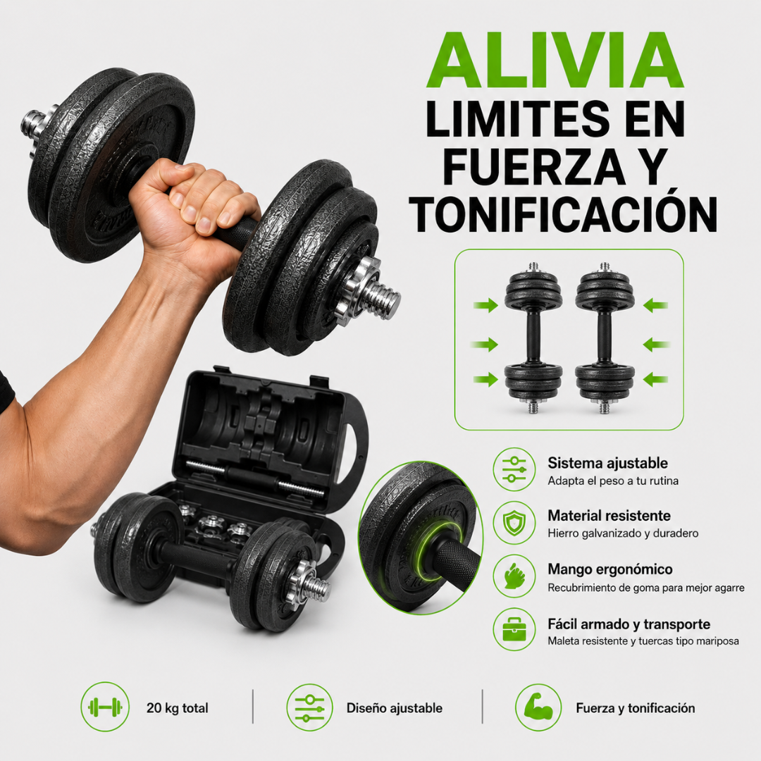 SET DE MANCUERNAS 20KG HIERRO