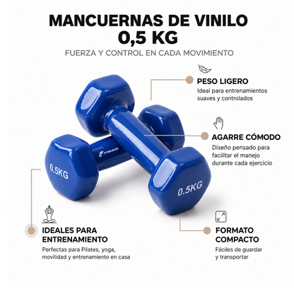 Par de Macuernas de Vinilo 0,5kg Azul Fitbraver