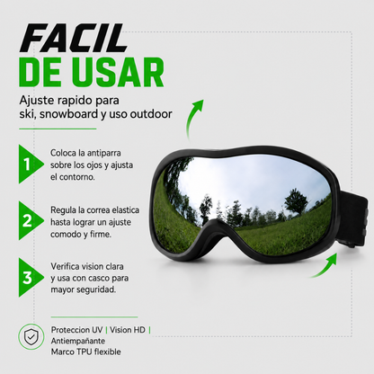 Lentes Antiparra Para la Nieve Con Filtro UV400 Anti empañante