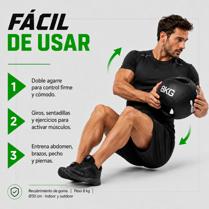 BALÓN MEDICINAL 8KG CON AGARRE