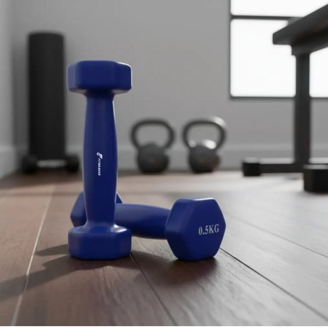 Par de Macuernas de Vinilo 0,5kg Azul Fitbraver