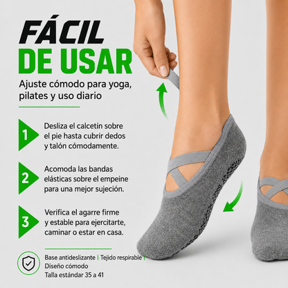 Pack 6 Pares de Calcetines Antideslizantes Yoga Ballet Pilates Set Cortos