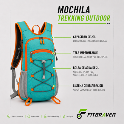 Mochila Hidratación Camelback Trekking+bolsa De Agua Tpl turquesa