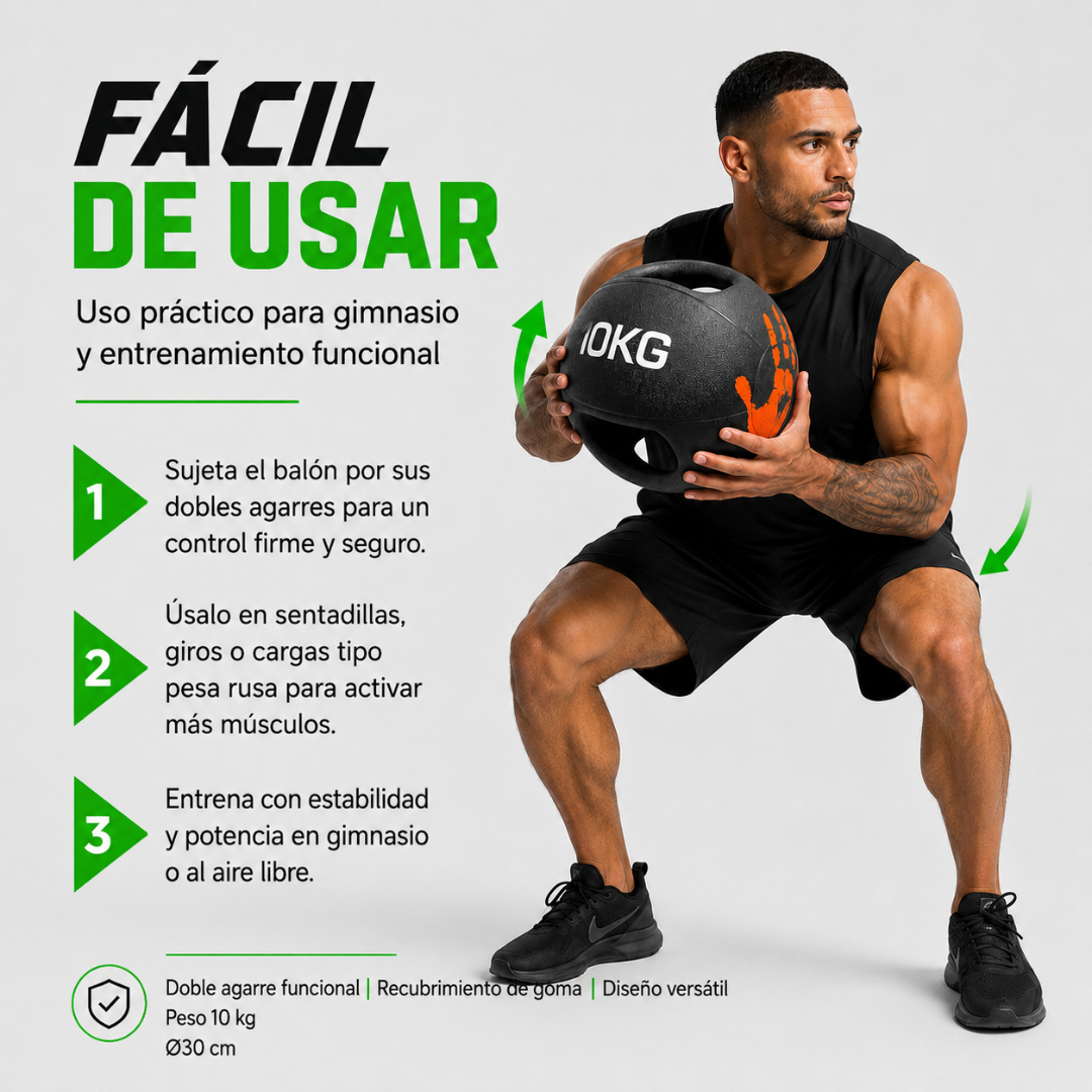 BALÓN MEDICINAL 10KG CON AGARRE