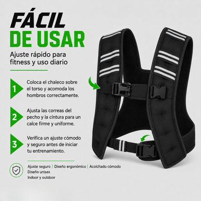Chaleco de Peso 8kg Ajustable Lastrado