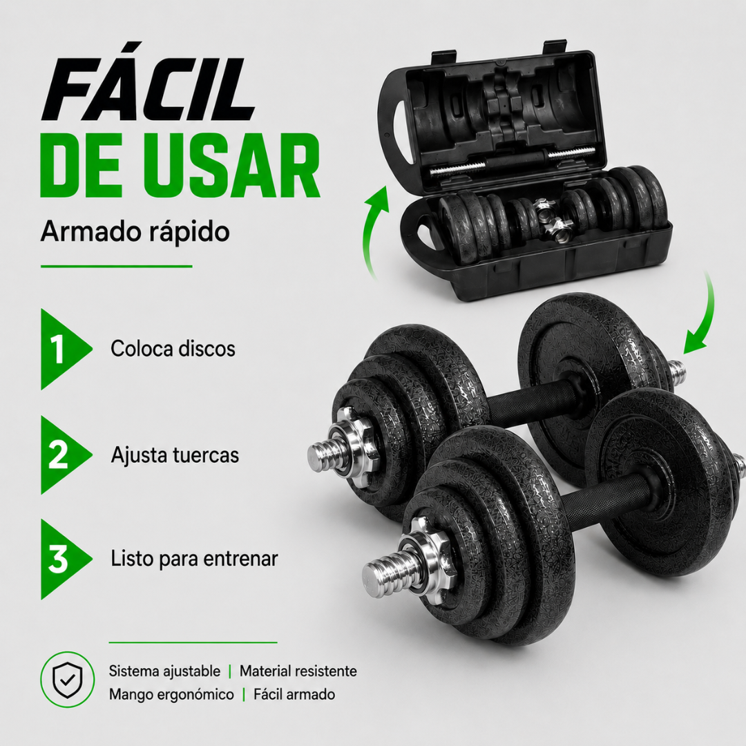 SET DE MANCUERNAS 20KG HIERRO