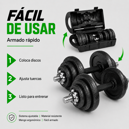 SET DE MANCUERNAS 20KG HIERRO