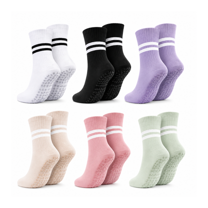 Pack 6 Pares Calcetines Yoga Pilates Antideslizante Fitness