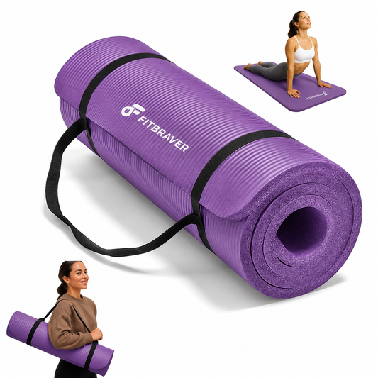Mat de Yoga 15mm Grueso Colchoneta Pilates Antideslizante NBR Lila
