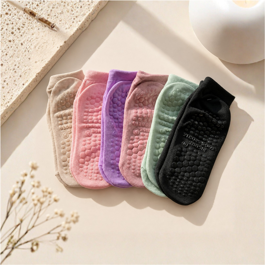 Pack 6 Pares Calcetines Antideslizantes Cortos Al Tobillo Yoga Pilates