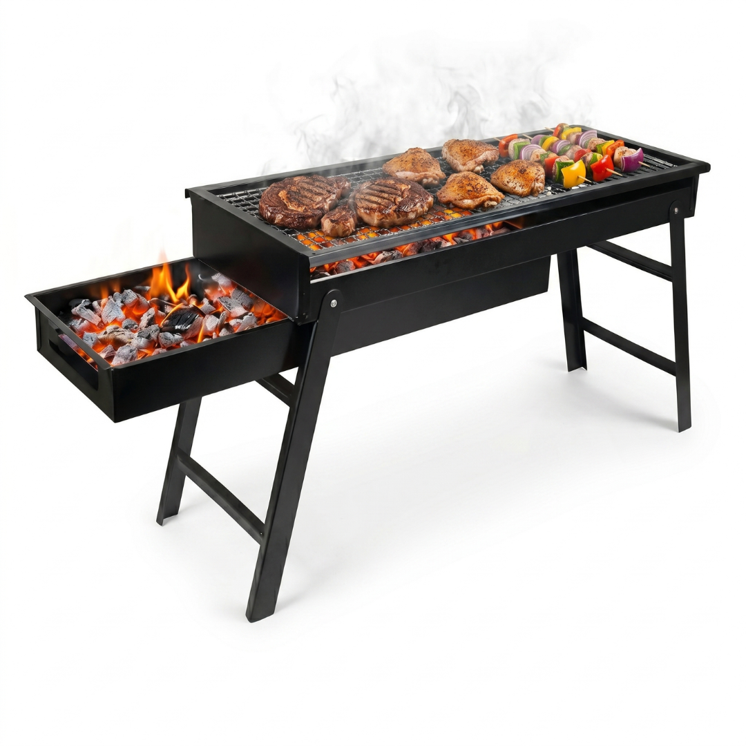 Parrilla Parrillera Para Asado Plegable Portatil Xl 60x22x33