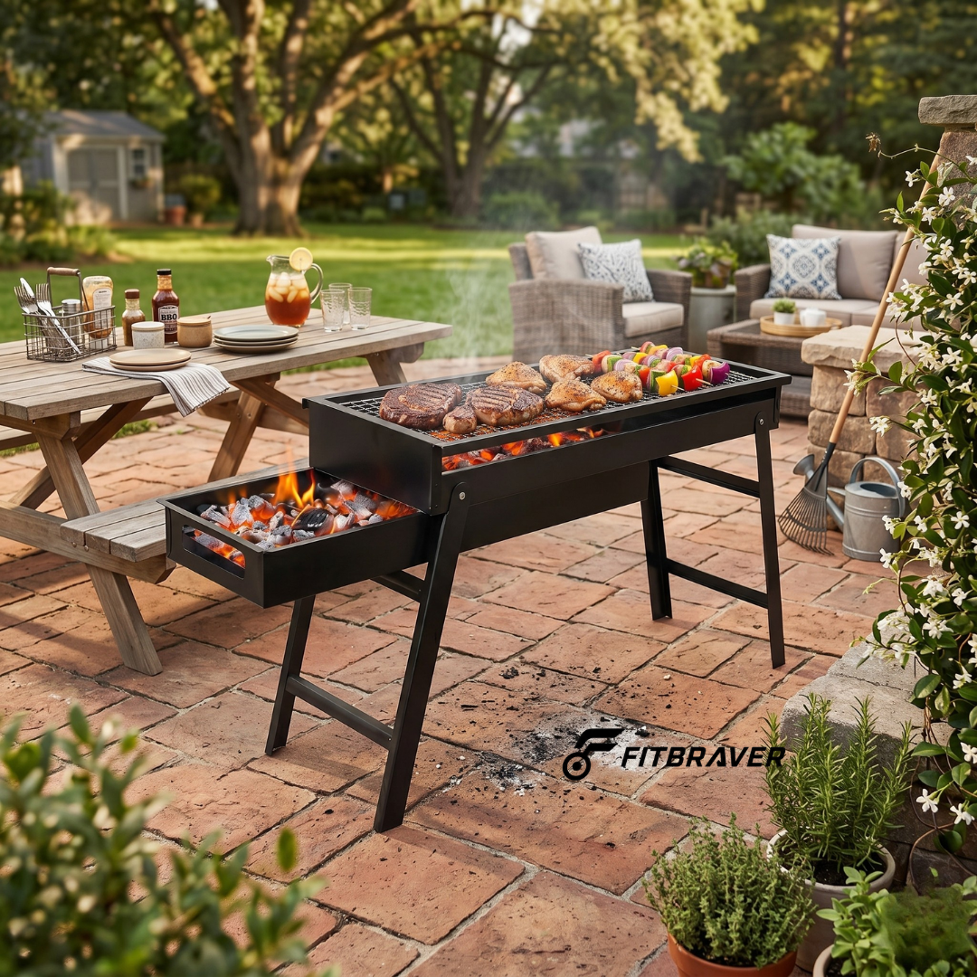 Parrilla Parrillera Para Asado Plegable Portatil Xl 60x22x33