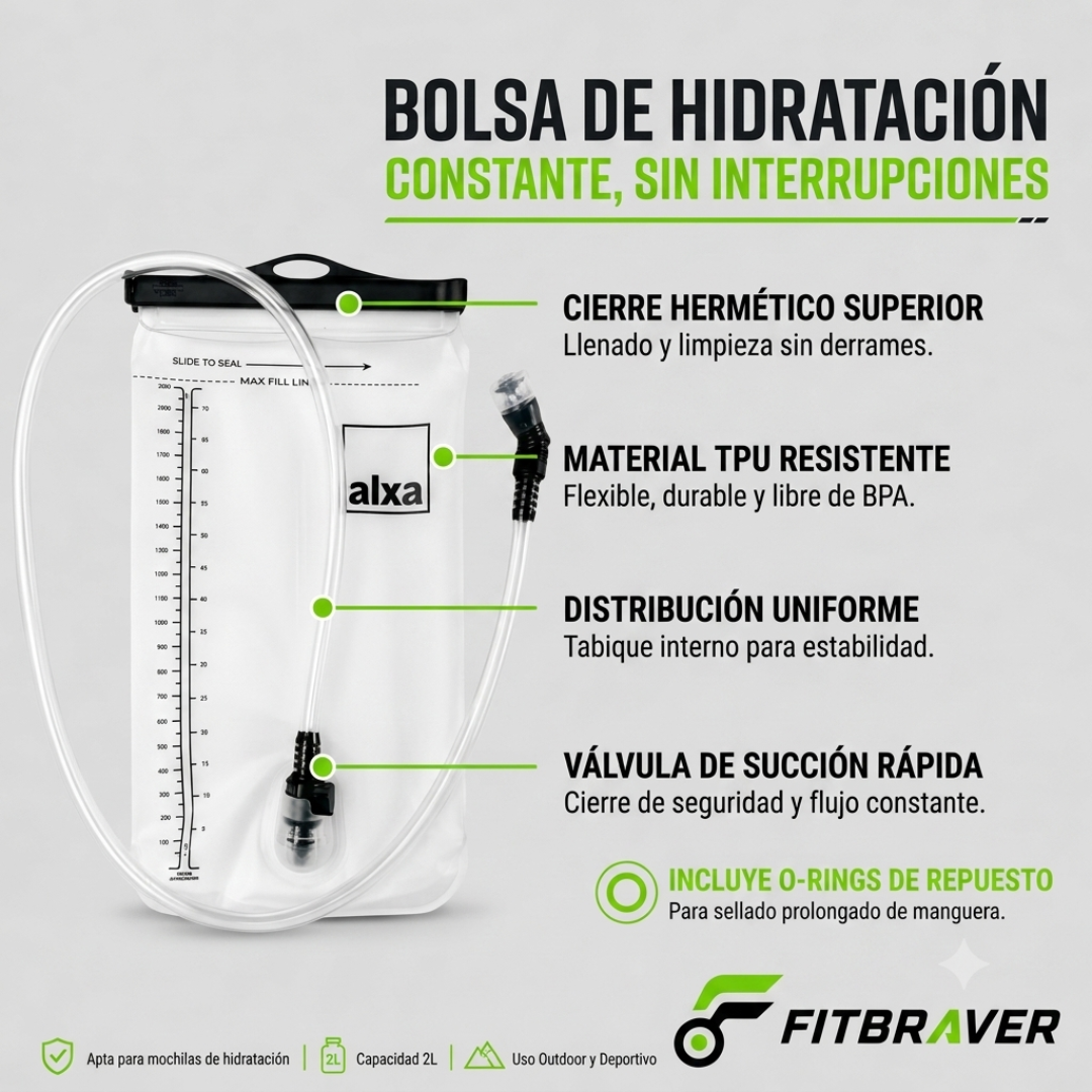 Bolsa De Hidratación 2l Para Trekking O Running Material Tpu