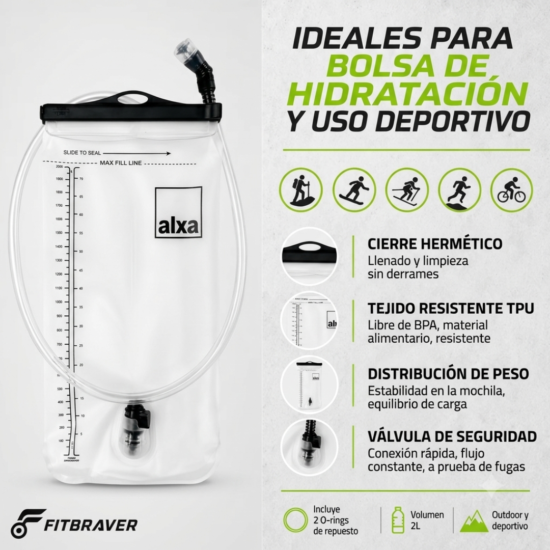 Bolsa De Hidratación 2l Para Trekking O Running Material Tpu