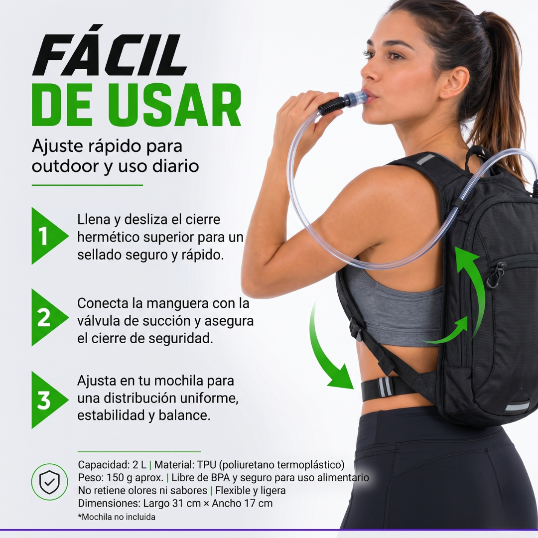 Bolsa De Hidratación 2l Para Trekking O Running Material Tpu