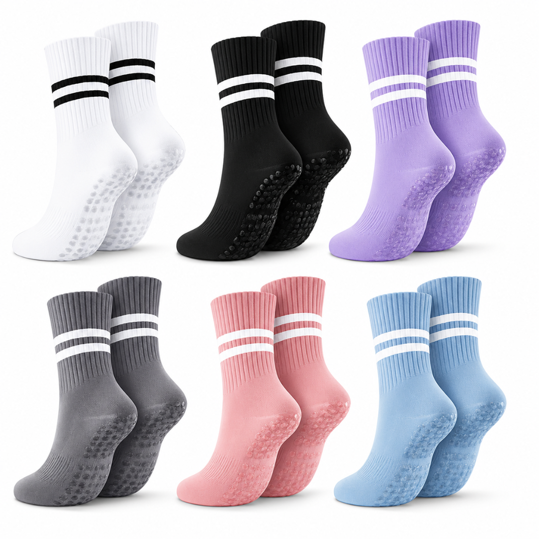 Pack 12 Pares Calcetines Yoga Pilates Antideslizante Fitness